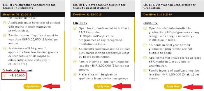 आप जैसे ही ऊपर दिये गये लिंक पर क्लिक करेंगें तो आप LIC HFL Vidhyadhan Scholarship के Home Page पर पहुंच जाएंगें।